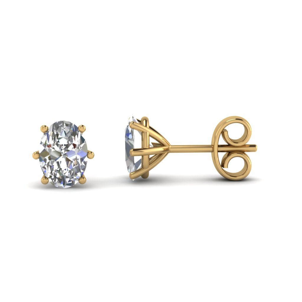 oval diamond earrings gold