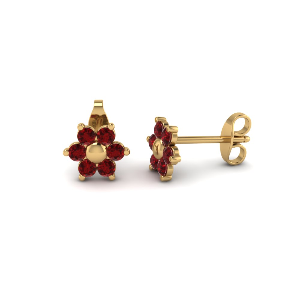 red stud earrings