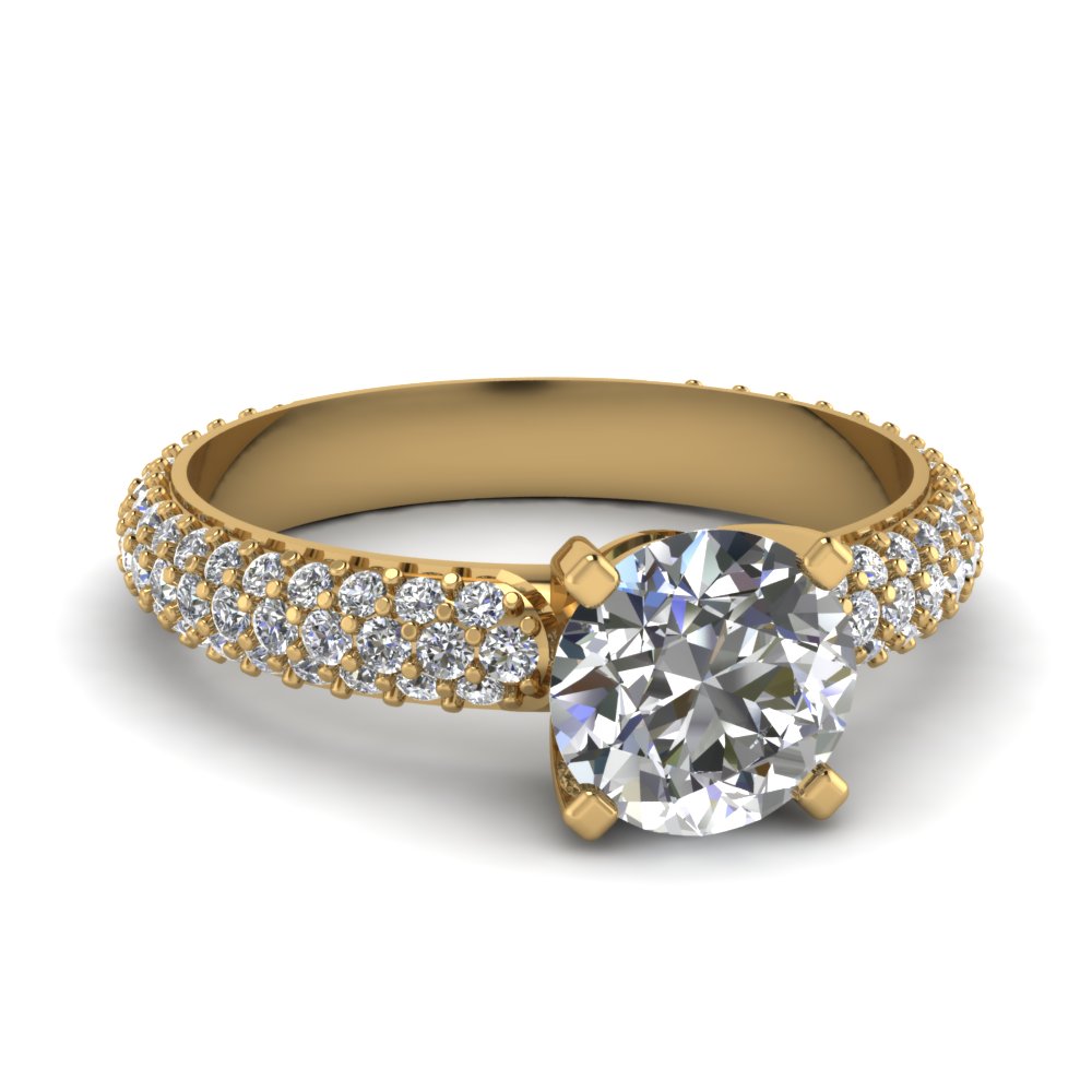 Multi Row Diamond Engagement Ring