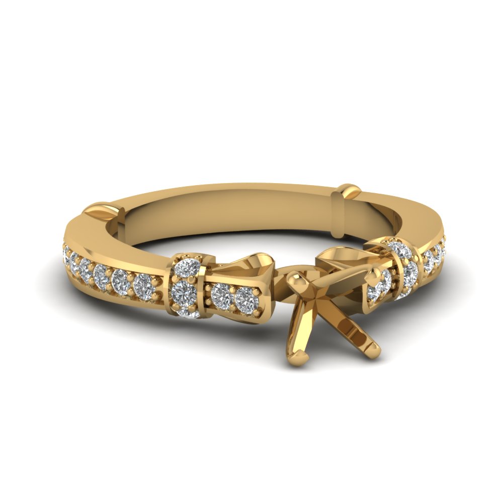 semi mount antique high set diamond ring in FDENS3318SMR NL YG